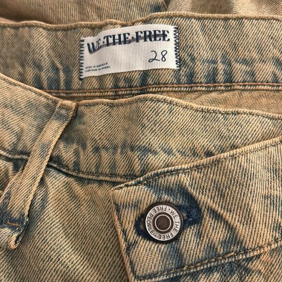 NWT Free People Boomerang hi rise long sandblast worn look denim shorts - Picture 10 of 13